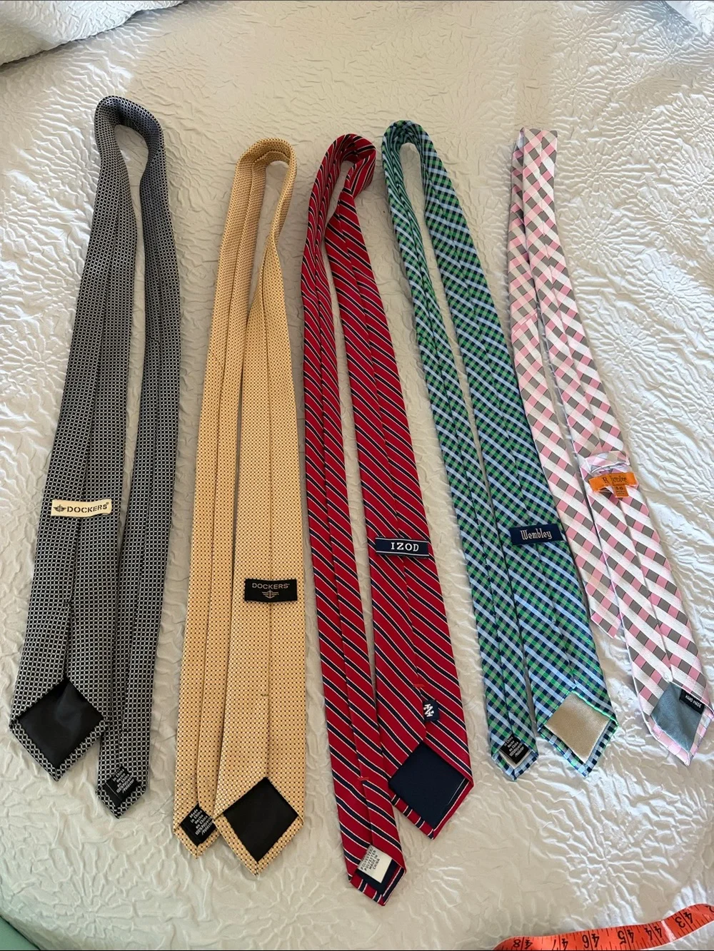 Dockers Boys Tie Set — Black, Gold, Red, Green, Pink Plaids & Stripes